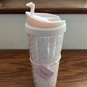 NWT Kate Spade New York 16 Ounce Insulated Travel Mug, Heart Knot (Pink)